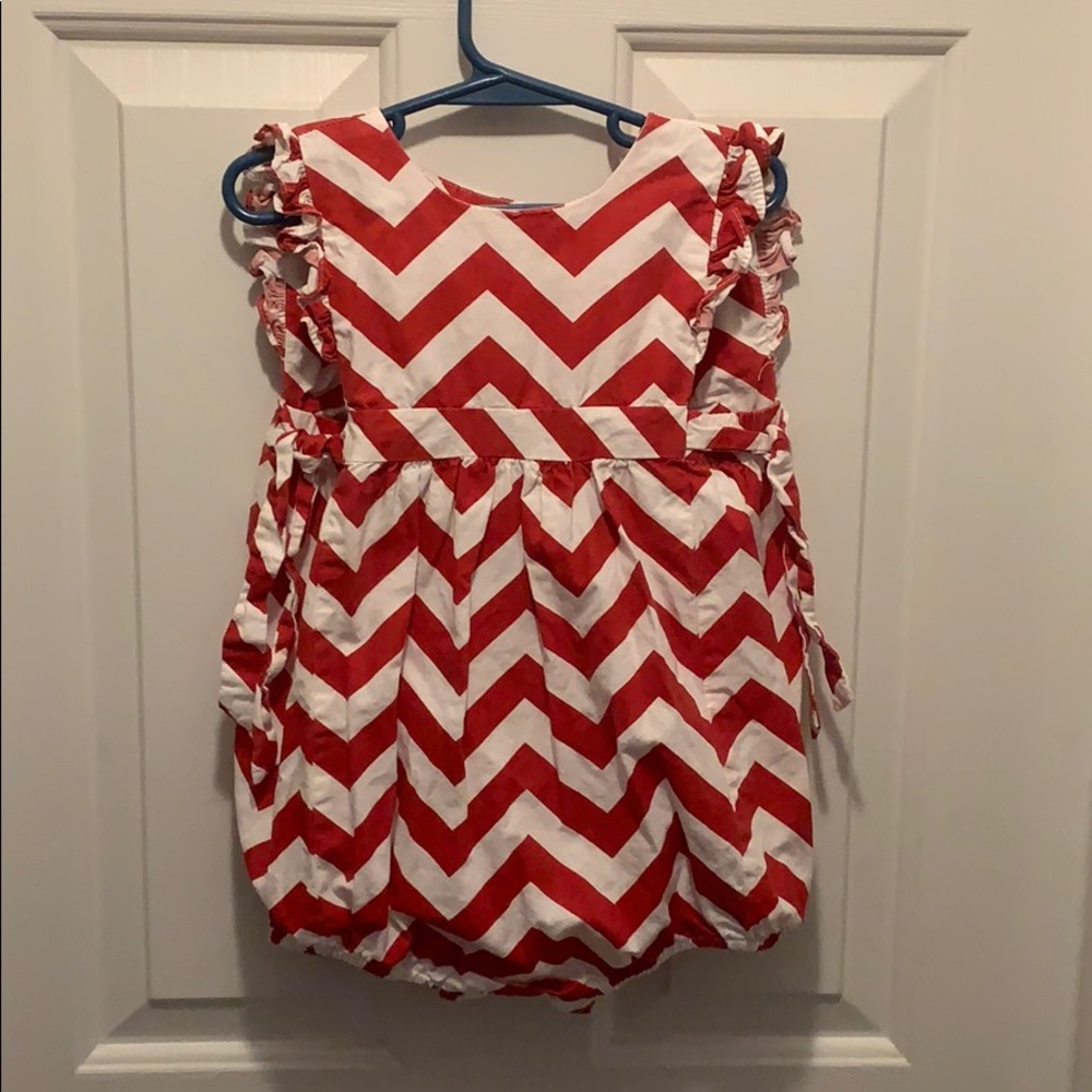 BUNDLE! Blue Chevron Dress & Red Chevron Bauble.